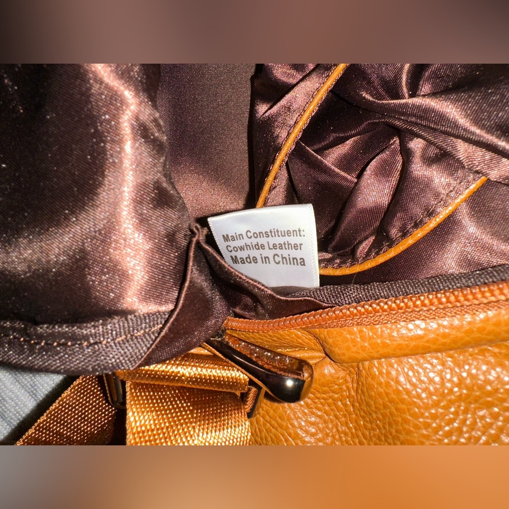 Saddle Brown Leather Backpack - image 6